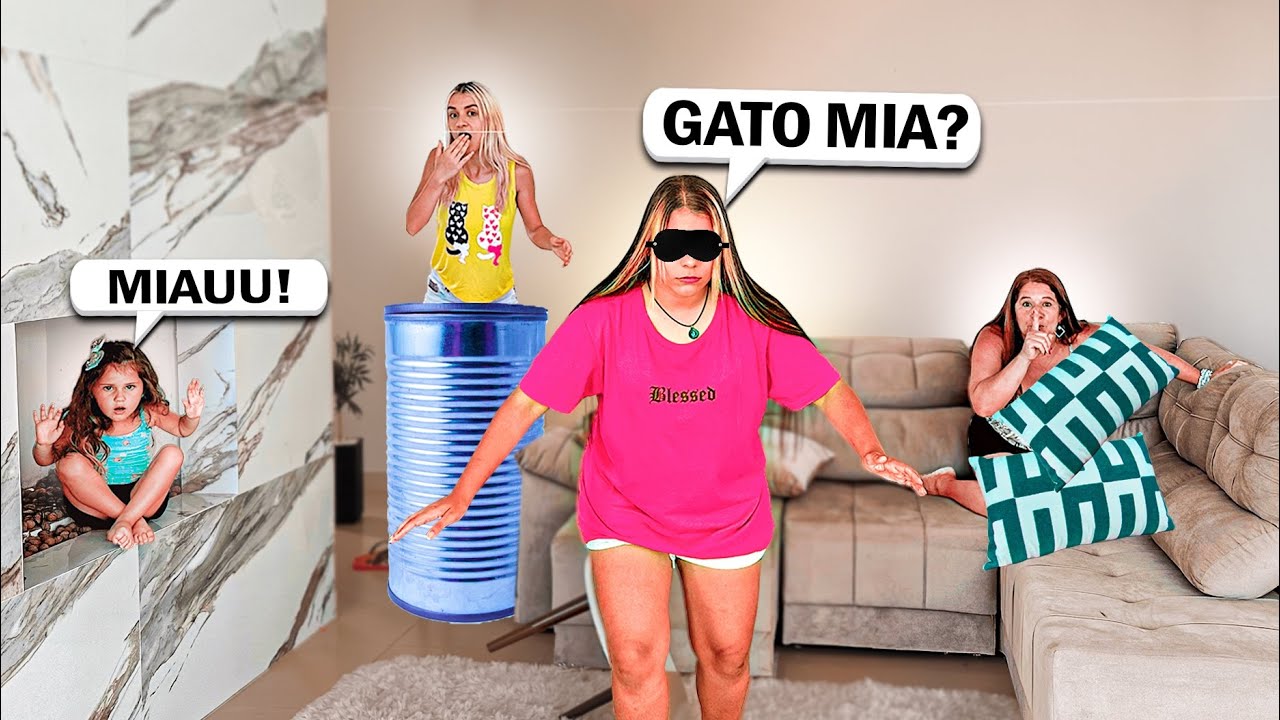 DESAFIO DO GATO MIA EXTREMO COM MINHA MÃE E IRMÃZINHA! *Deu ruim*