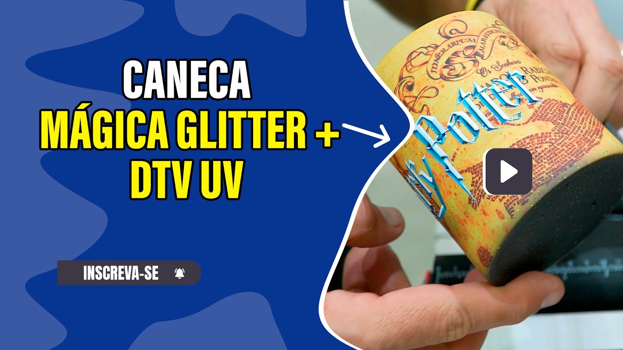 CANECA MÁGICA GLITTER + DTF UV