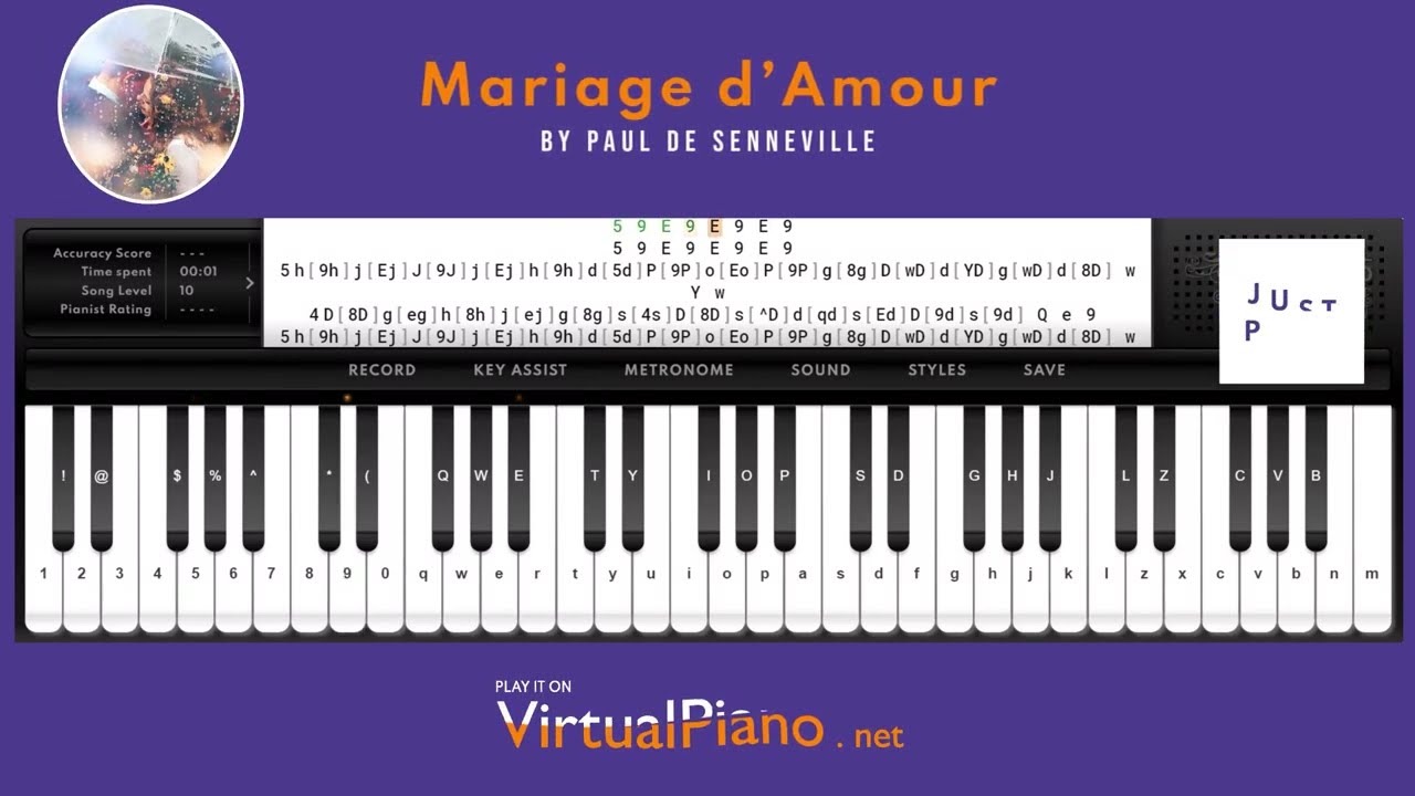 Mariage d’Amour on Virtual Piano - #EXPERT