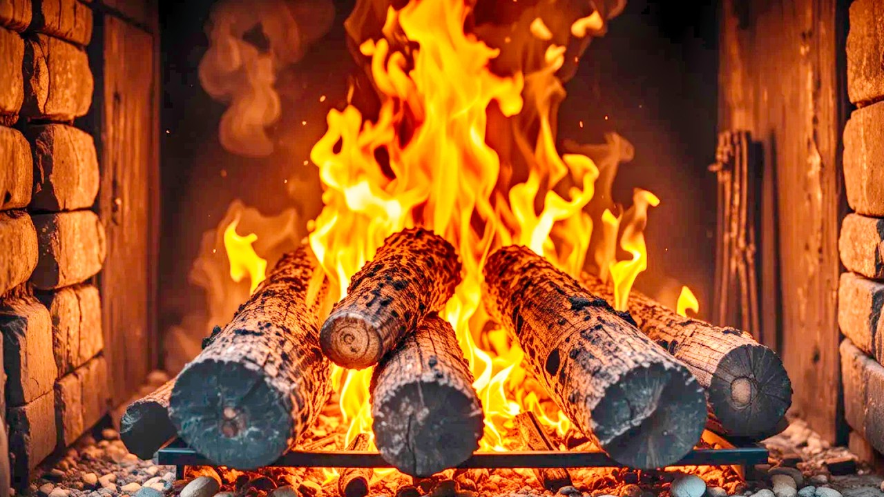 Piano Music & Warm Fireplace Ambience 24/7 🌙 Deep Focus, Sleep Aid, Relax & Unwind