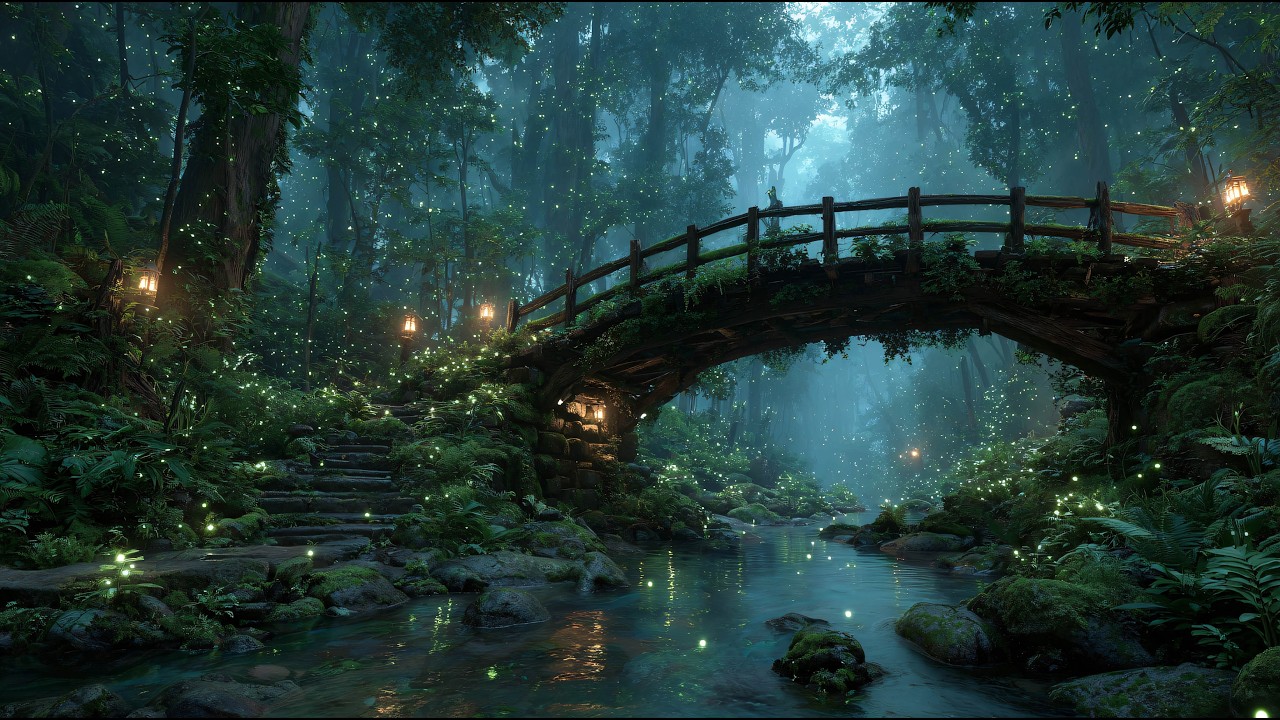 Mystical Forest River – Peaceful Fantasy Music for Deep Focus and Relaxation (1 Hour)