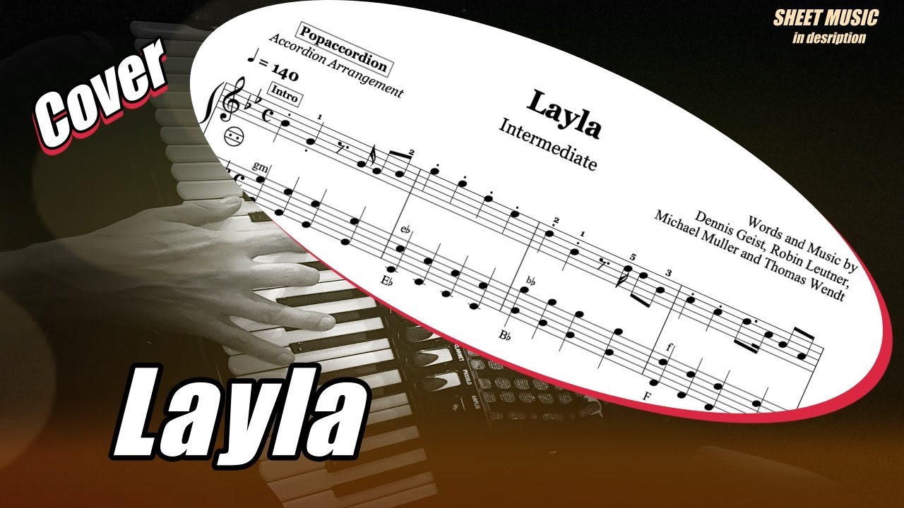 Layla by DJ Robin&Schürze (Intermediate-Version) | Accordioncover with sheet music/Noten