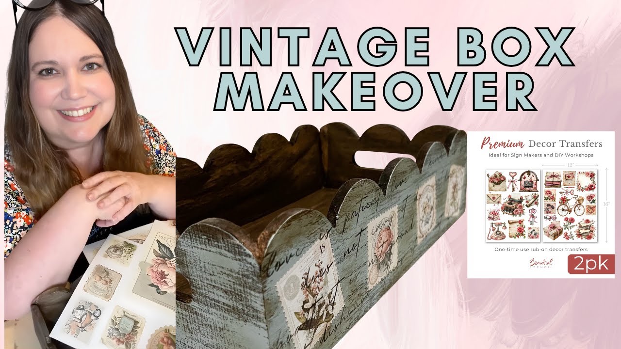 🎨 Vintage Box Makeover | Essential Stencil DIY– DIY Stencil & Transfer Craft Tutorial