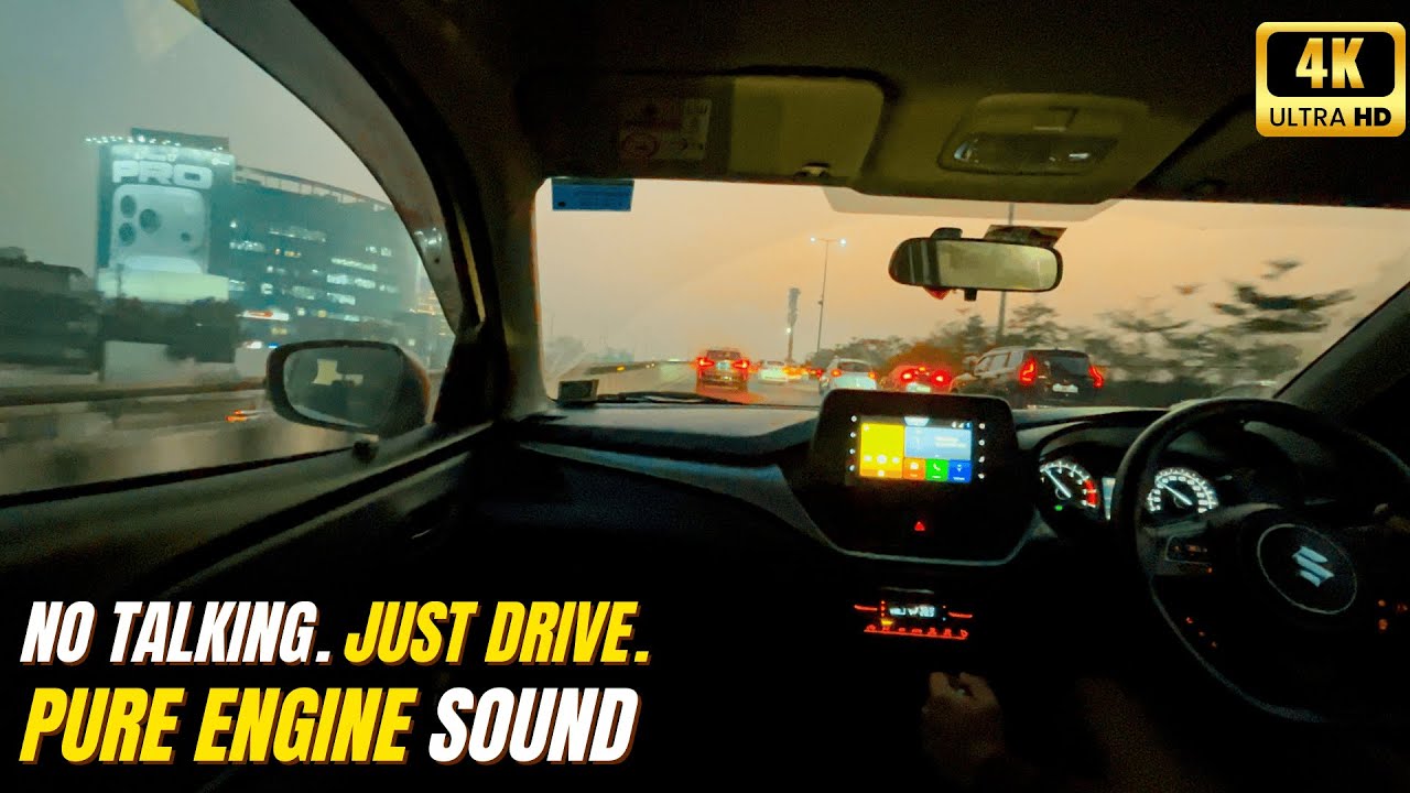 VLOG 002 - ENJOY RAW ENGINE SOUND | POV EVENING CAR DRIVE IN GURGAON