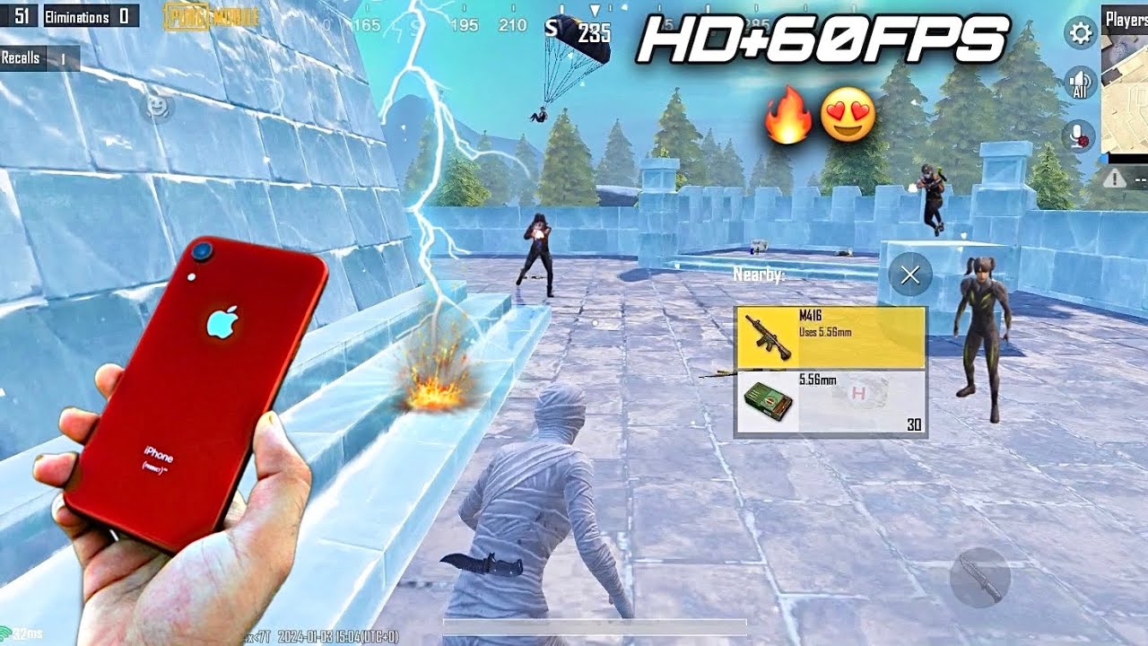 iPhone XR 2024 HD+60FPS 🤯 / XR PUBG Test, Graphics 🔥 / IOS 17.2.1