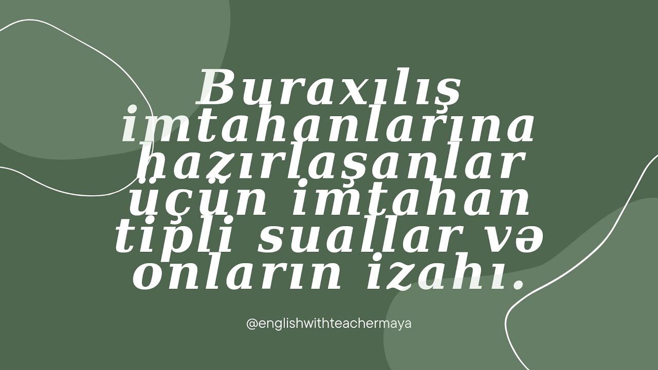 Buraxılış imtahanlarına hazırlaşanlar üçün dəstək videosu.Bu videodan sonra daha rahat yazacaqsınız🥇