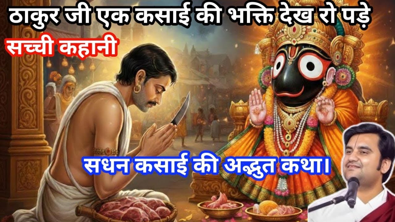ठाकुर जी एक कसाई की भक्ति देख रो पड़े सुनिए सदन कसाई की अद्भुत कथा #indreshji #indreshjikatha #katha 