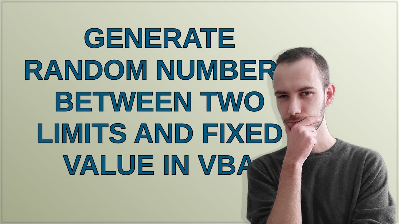 Generate random numbers between two limits and fixed value in vba