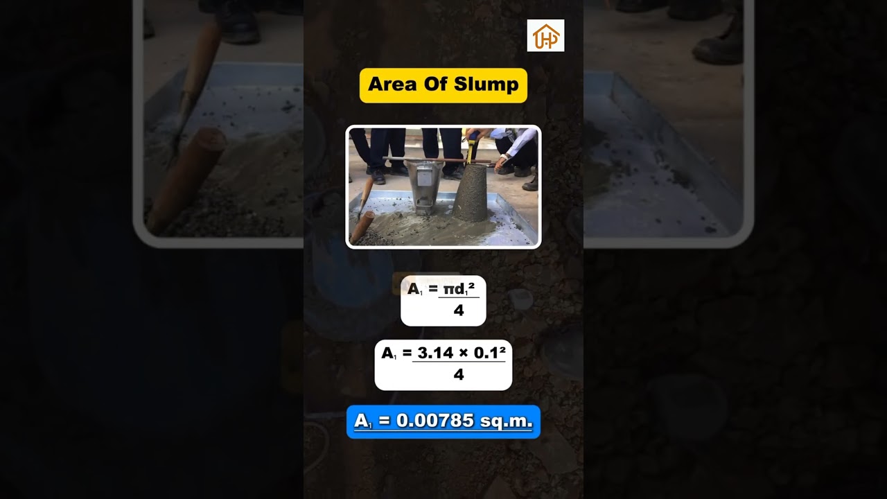 How to calculate volume of slump cone #civilengineering