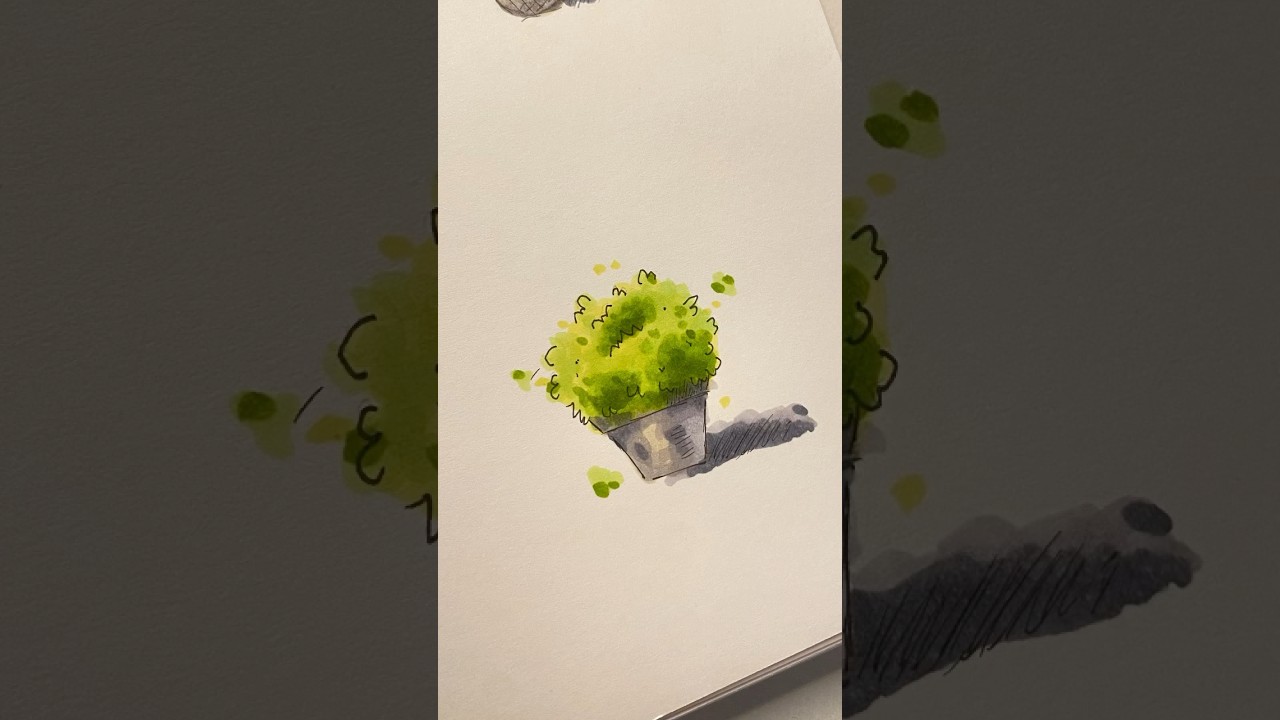 bushes with markers 🤩✨ #art #painting #markers  #colors