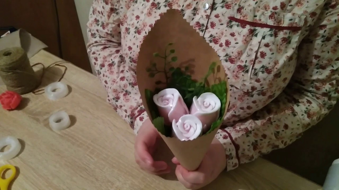 Букеты из мыла ручной работы. Сборка и упаковка.