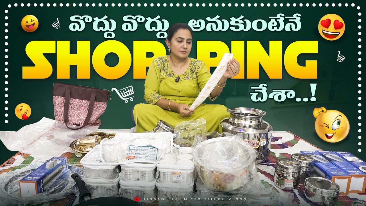 Huge Kitchen Shopping Haul || Steel, Brass & German Silver Shopping | Zindagi Unlimited Telugu Vlogs