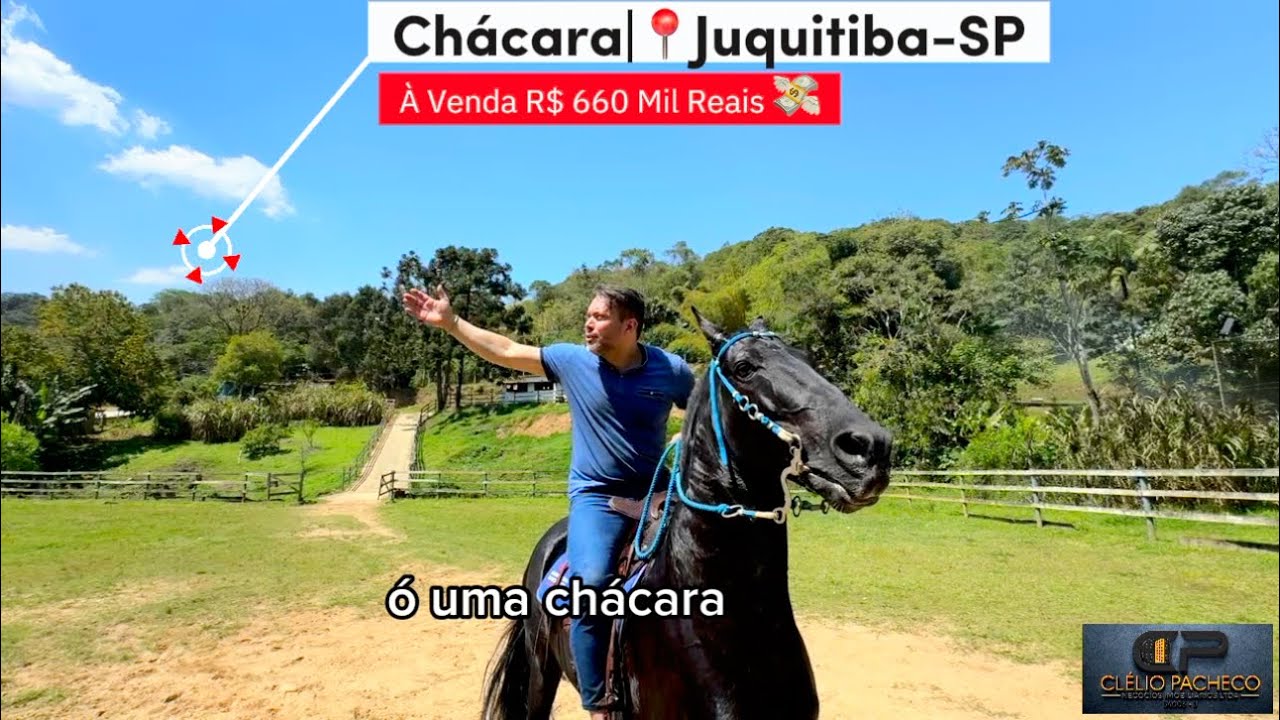 Chácara à venda Juquitiba/SP-R$ 660 Mil Reais|20.003m2 Área, 02 Casas, Piscina, Baias Cavalo, riacho