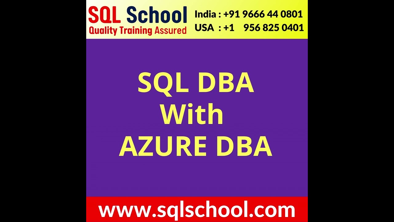 #SQLDBA #Training From #SQLSchool