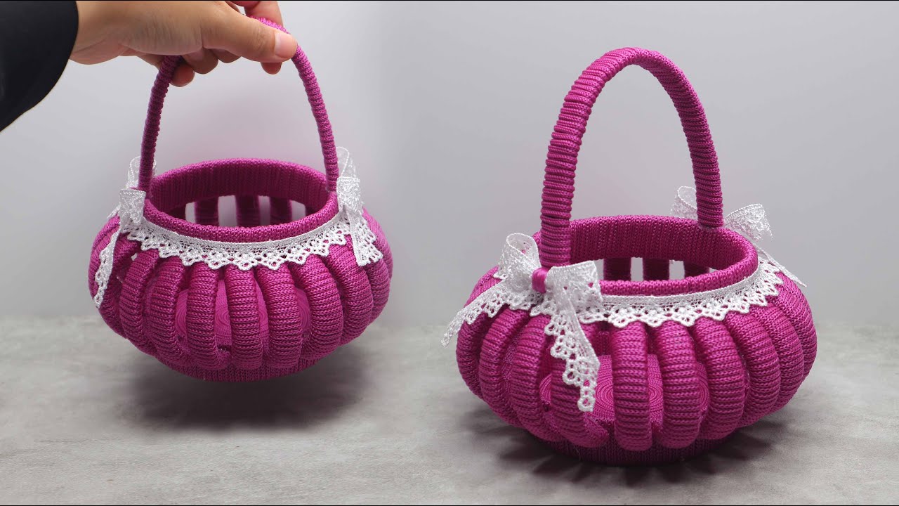 Beautiful basket with plastic bottle caps | Daur ulang tutup botol plastik jadi keranjang yang indah