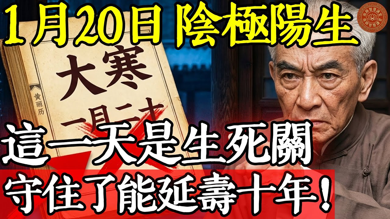 1月20日千萬要注意！這一天是“陰極陽生”的生死關，守住了能延壽十年#南懷瑾 #南師 #南懷瑾智慧 #南師智慧講堂 #2026年運勢 #1月20日 #大寒 #臘月 #年關 #改運 #轉運