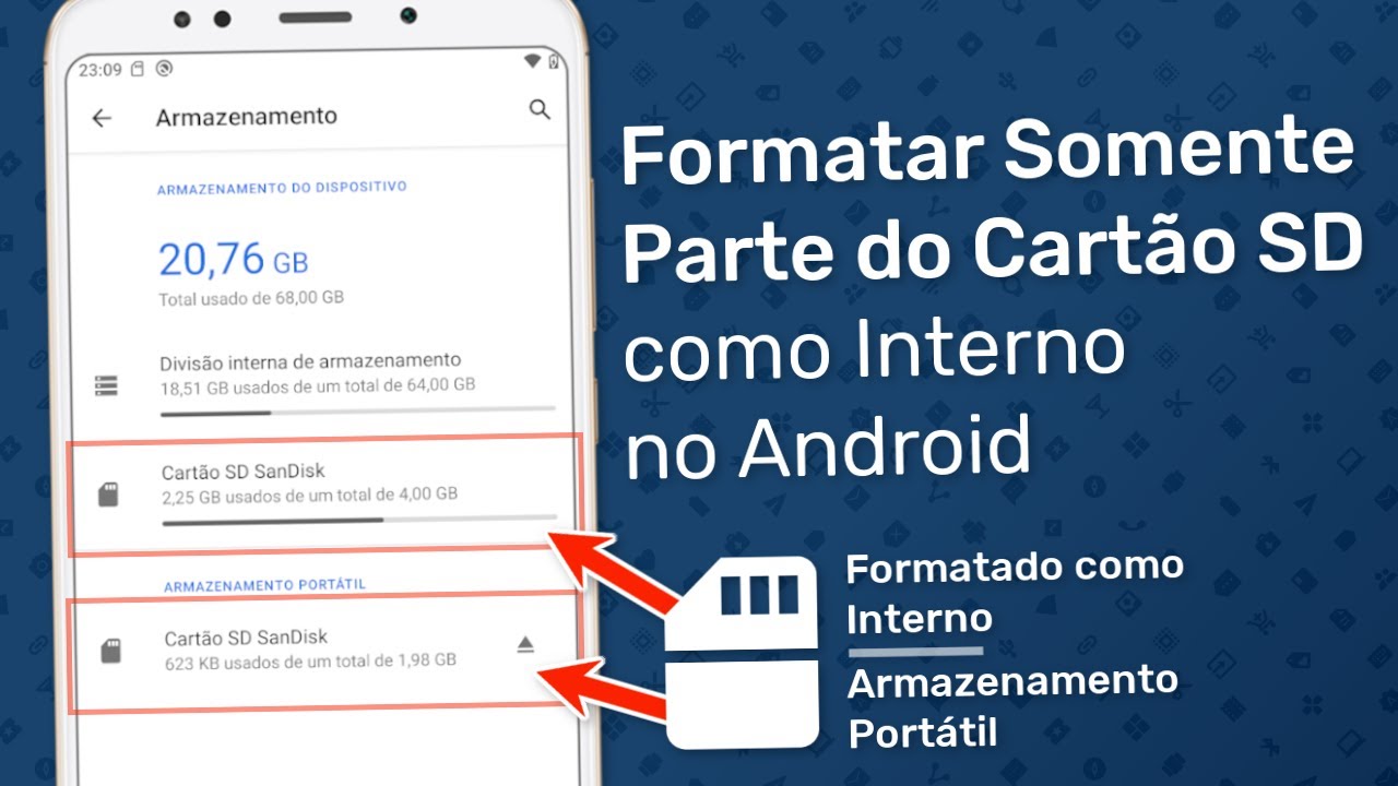 Formatar Somente uma Parte do Cartão SD como Interno (e usar a outra parte como Portátil) no Android
