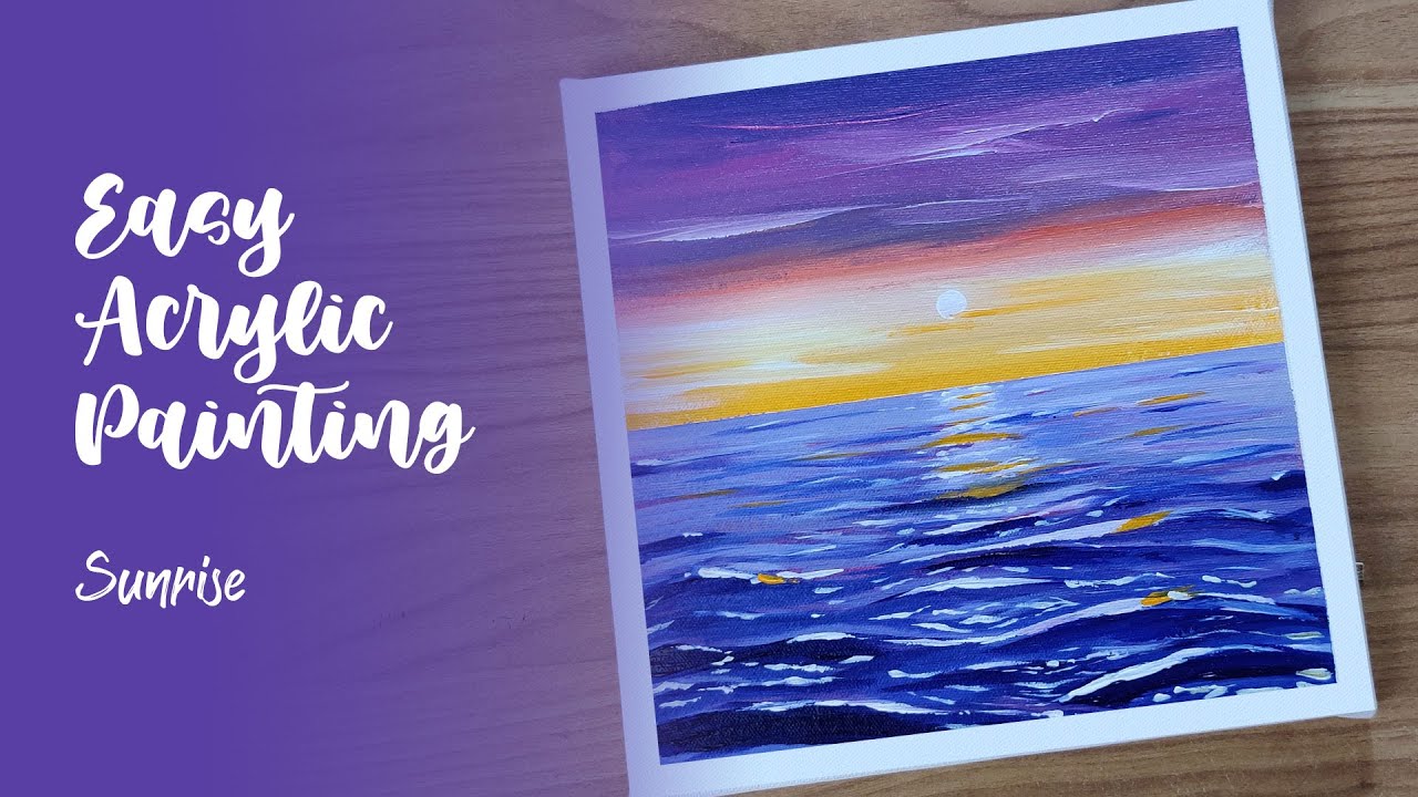 #14 - Easy Sunrise Painting For Beginners / Step By Step / Painting Ideas for Beginners