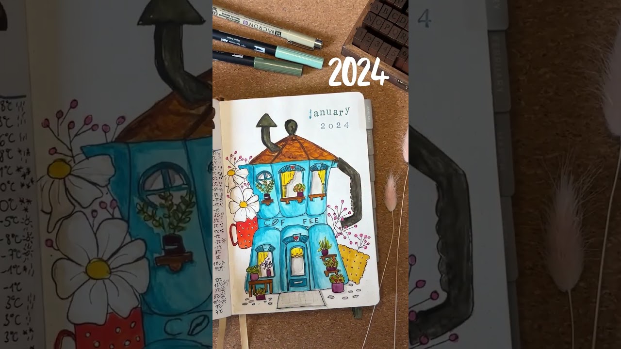 January bullet journal coverpage 2023-2025  