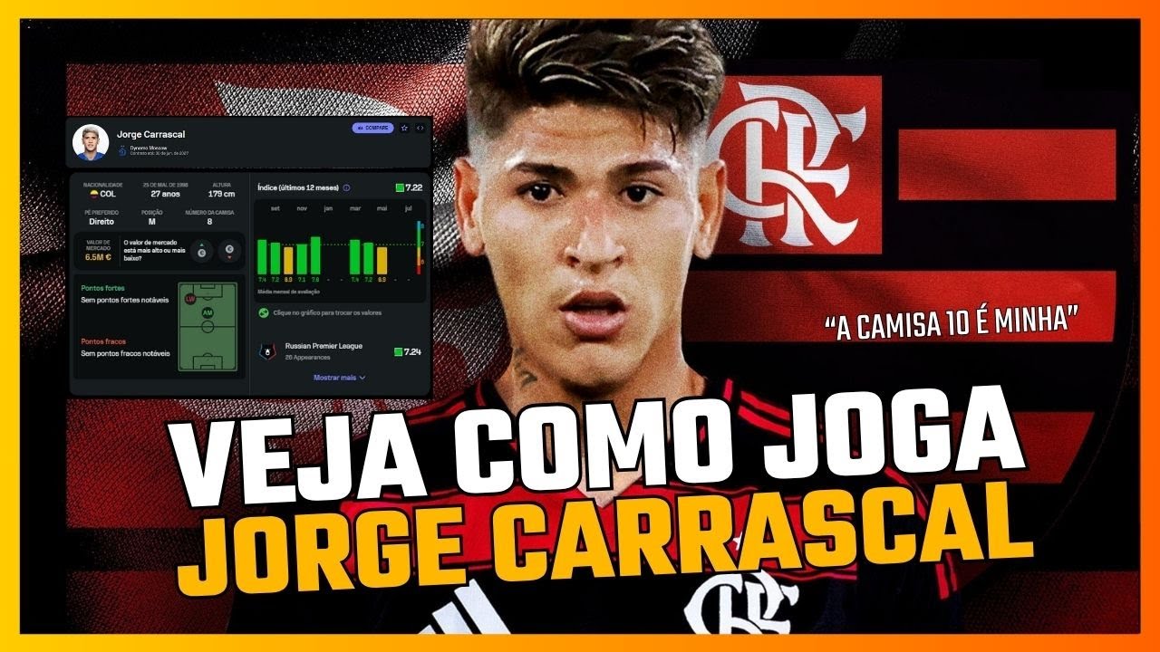 VEJA OS PRINCIPAIS LANCES E JOGADAS, JORGE CARRASCAL NOVO REFORÇO DO FLAMENGO