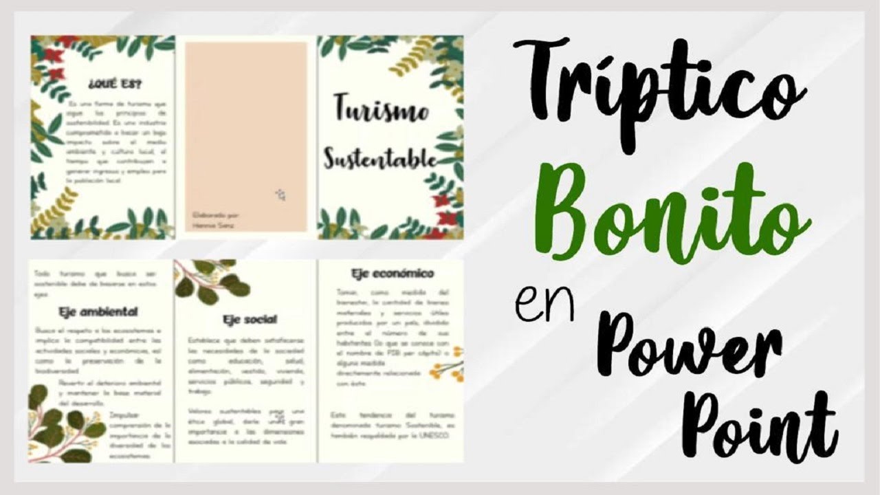 Tríptico bonito en Power Point | Fácil de hacer
