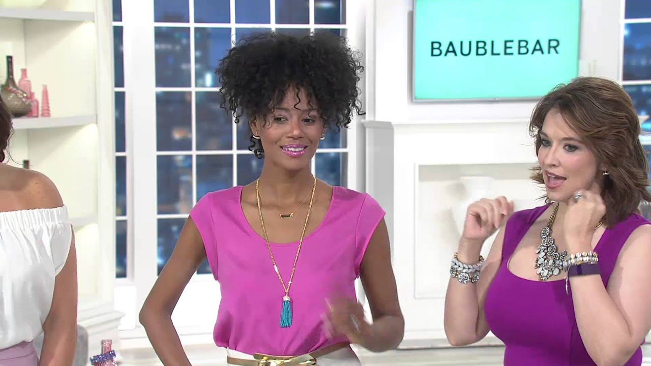 BaubleBar Initial Bar Station Necklace with Jacque Gonzales
