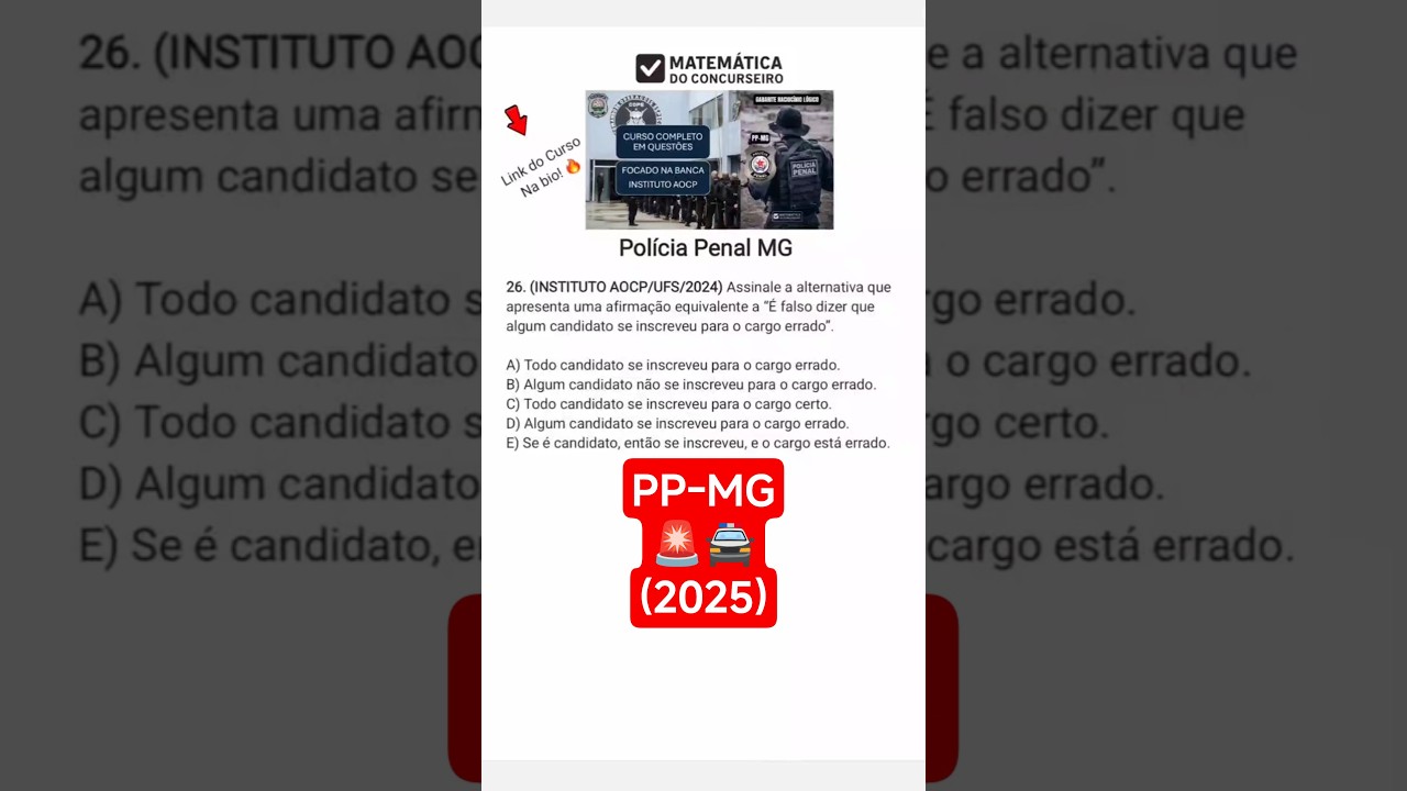 Concurso PP-MG 2025 🚨 | Pol&iacute;cia Penal de Minas Gerais