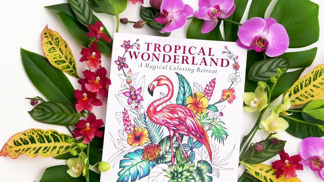 Tropical Wonderland: A Magical Coloring Retreat Flip -Through!