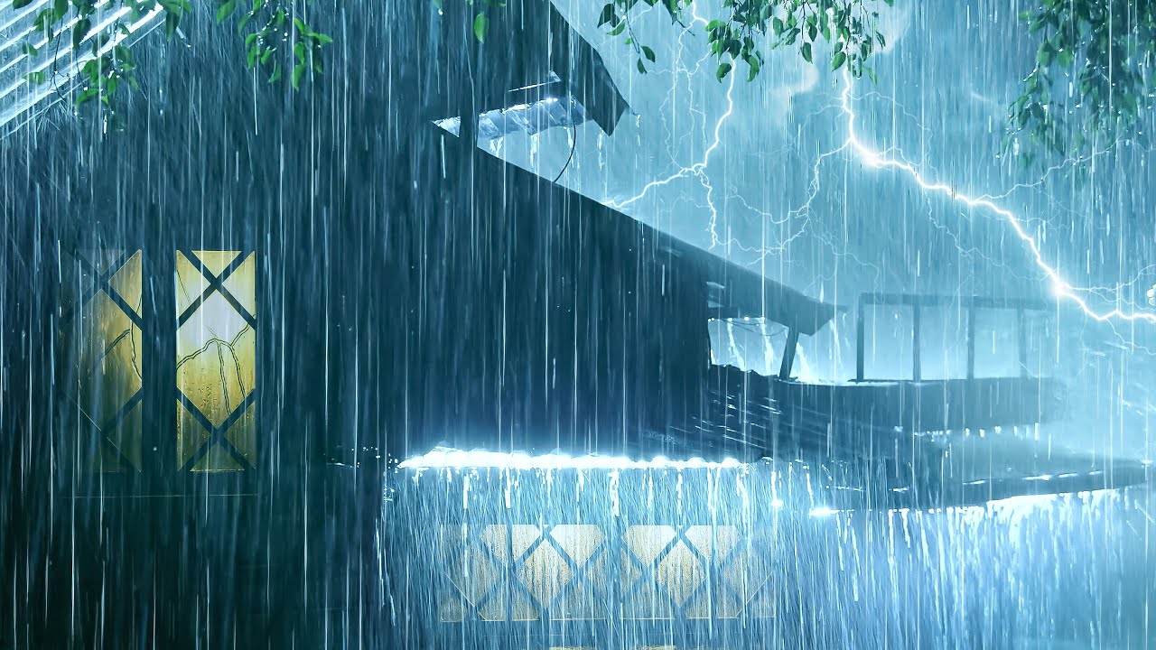 The Best Sleep Ever | Heavy Rain on an Old Tin Roof & Distant Thunder for Restful Sleep
