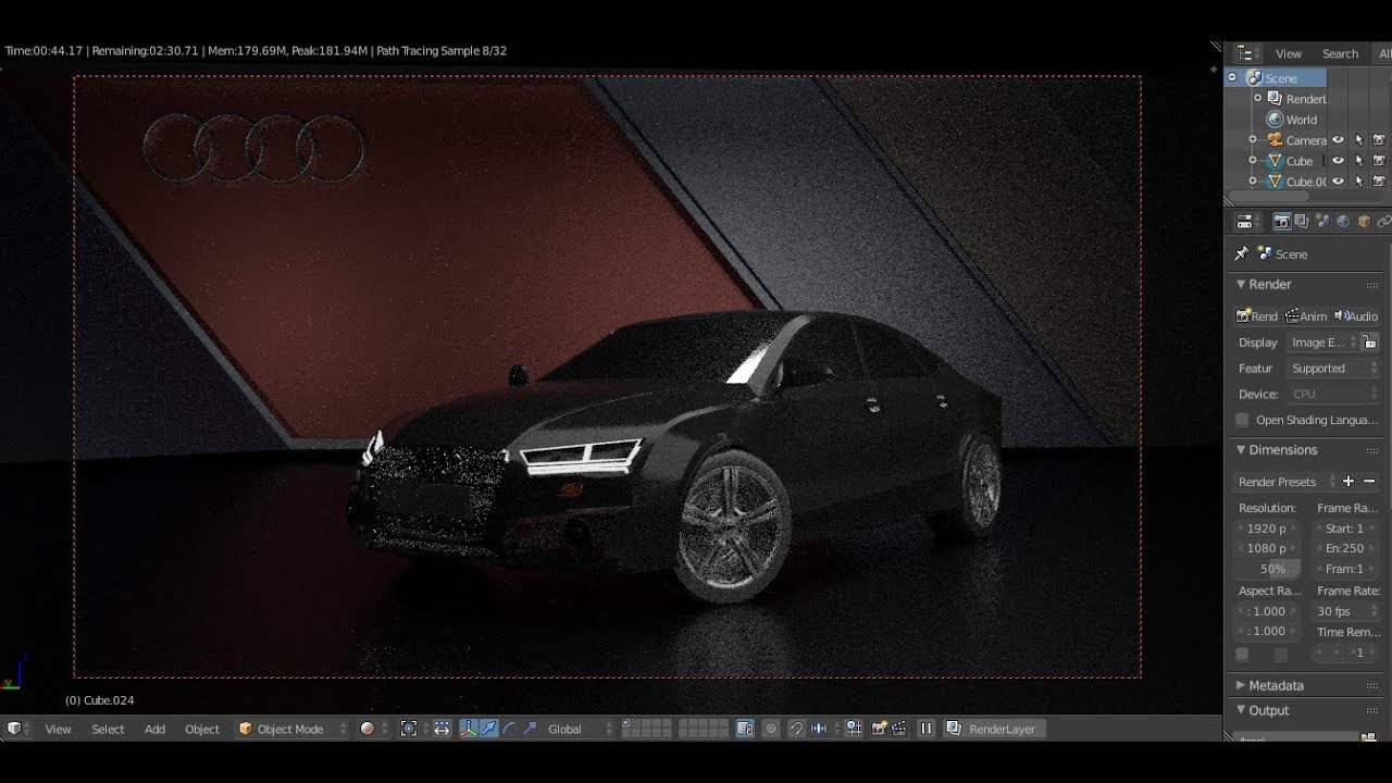 Blender 3D | Audi A7 | Part 2