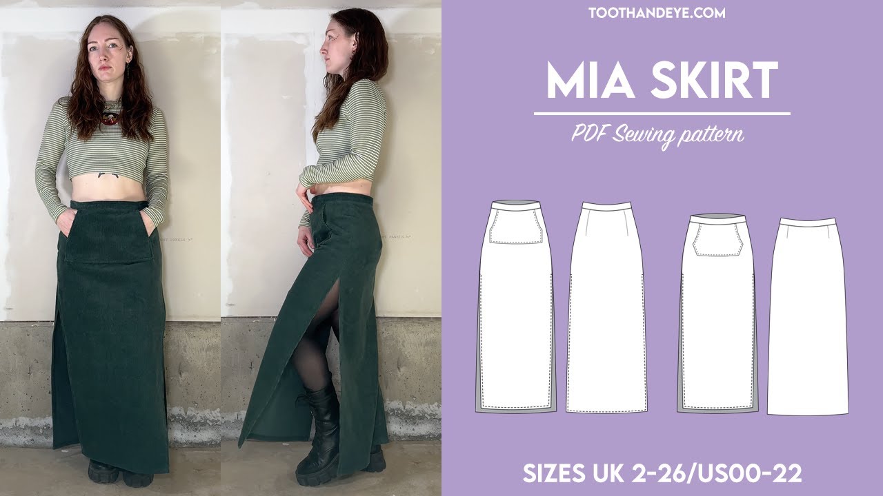 || The Mia Skirt || How to Make A High Rise or Low Rise Maxi Skirt | Downloadable Sewing Pattern