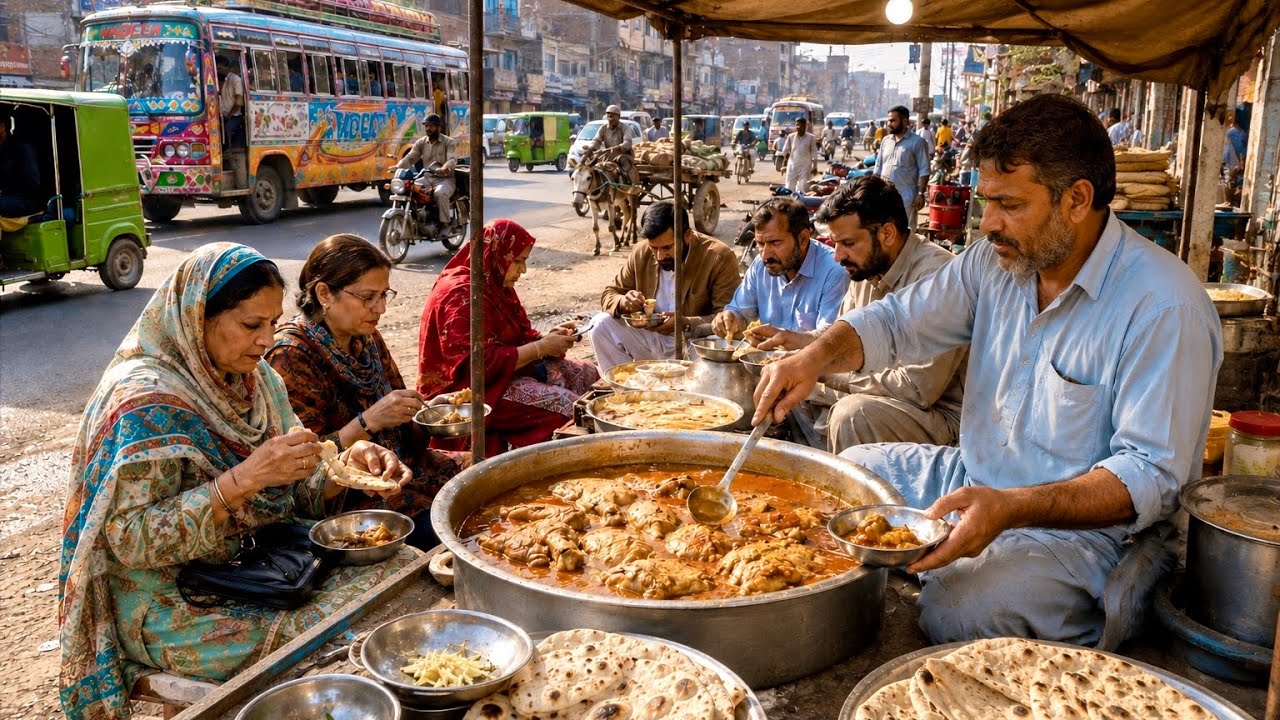🇵🇰Cheap Roadside Street Food in Lahore | $0.10 Pakistani Breakfast | Authentic Punjabi Culture🇮🇳