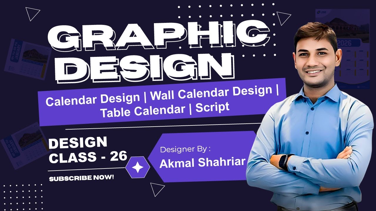 Calendar Design | Wall & Table Calendar Design | Script @GFXMentor @akmalshahriar-as @Adobe