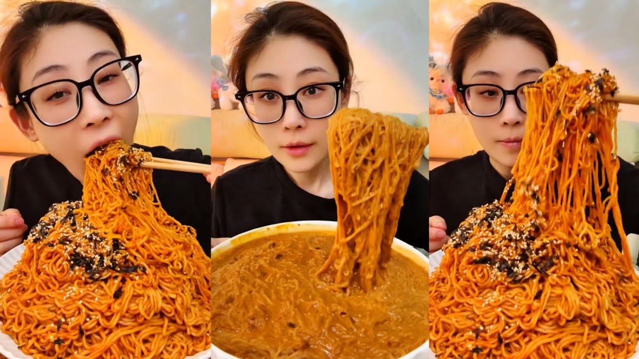 Spicy Eating Mukbang Chinese Food Noodles, Eggs🌶️ (chewy sounds) ASMR Chinese Food 吃播 吃 Mukbang