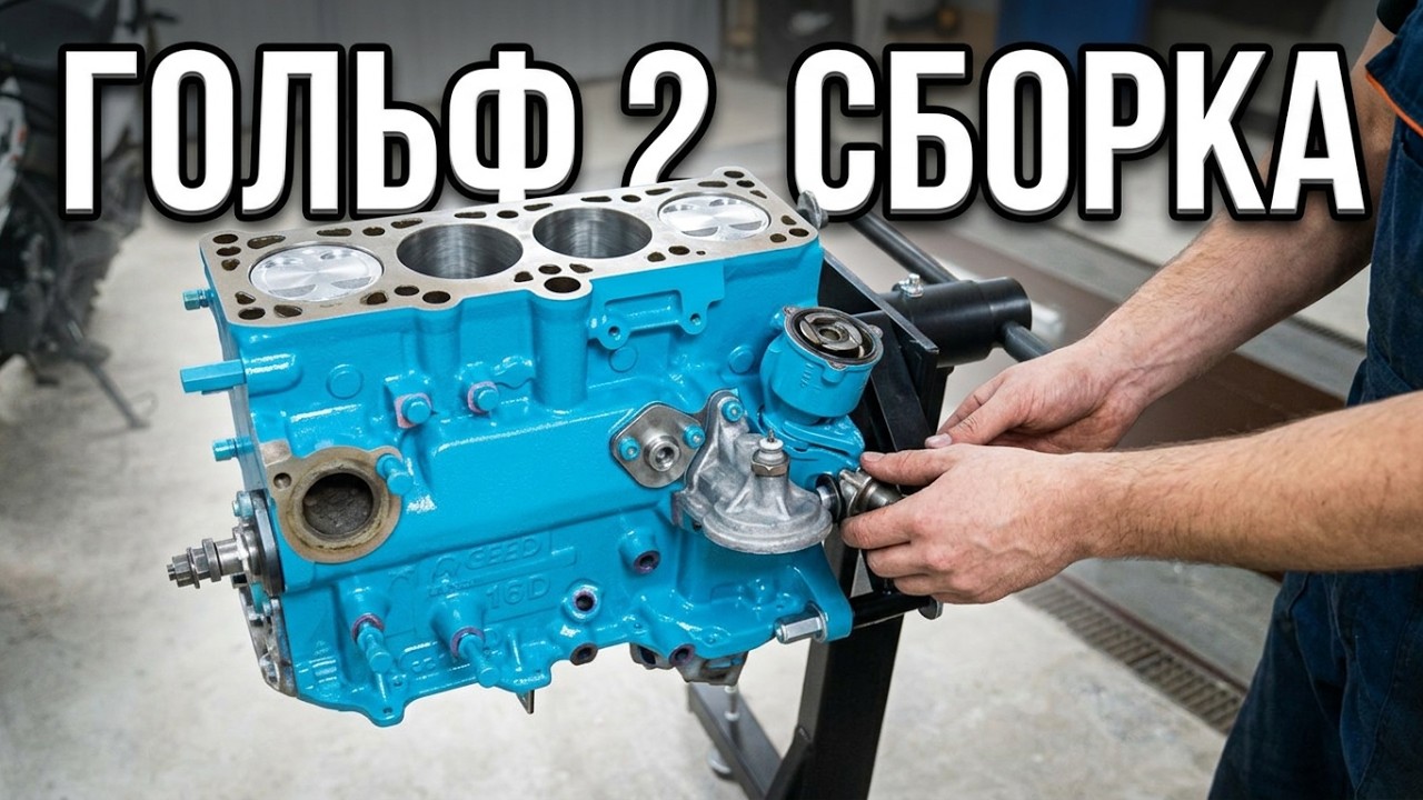 Капиталим 1.6D JP гольф2.Установка поршней, водяного насоса, генератора и шкивов .Часть 4.