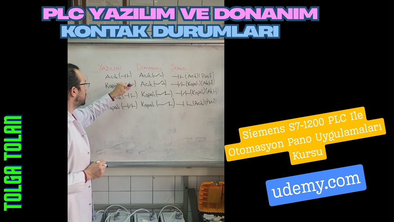 ✴️Siemens S7-1200 İle Otomasyon pano Uygulamaları Kursu 👍PLC Yazılım ve Donanım Kontak Durumları