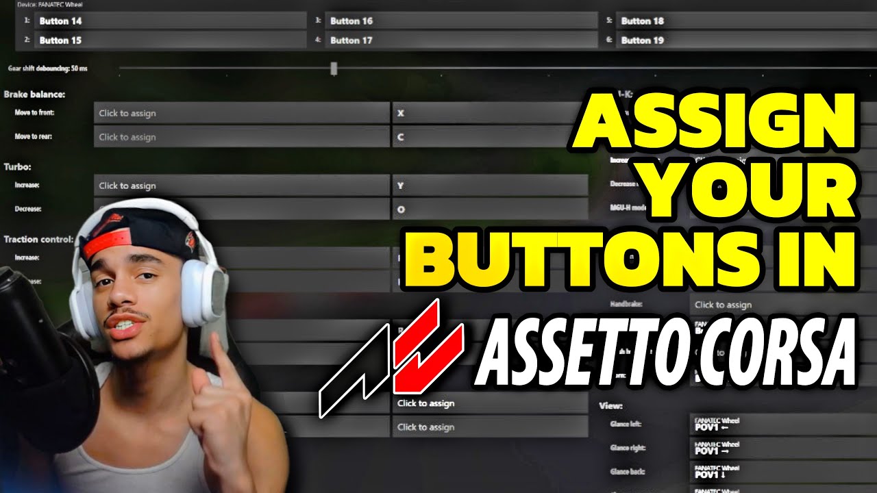 Как назначить кнопки в Assetto Corsa!