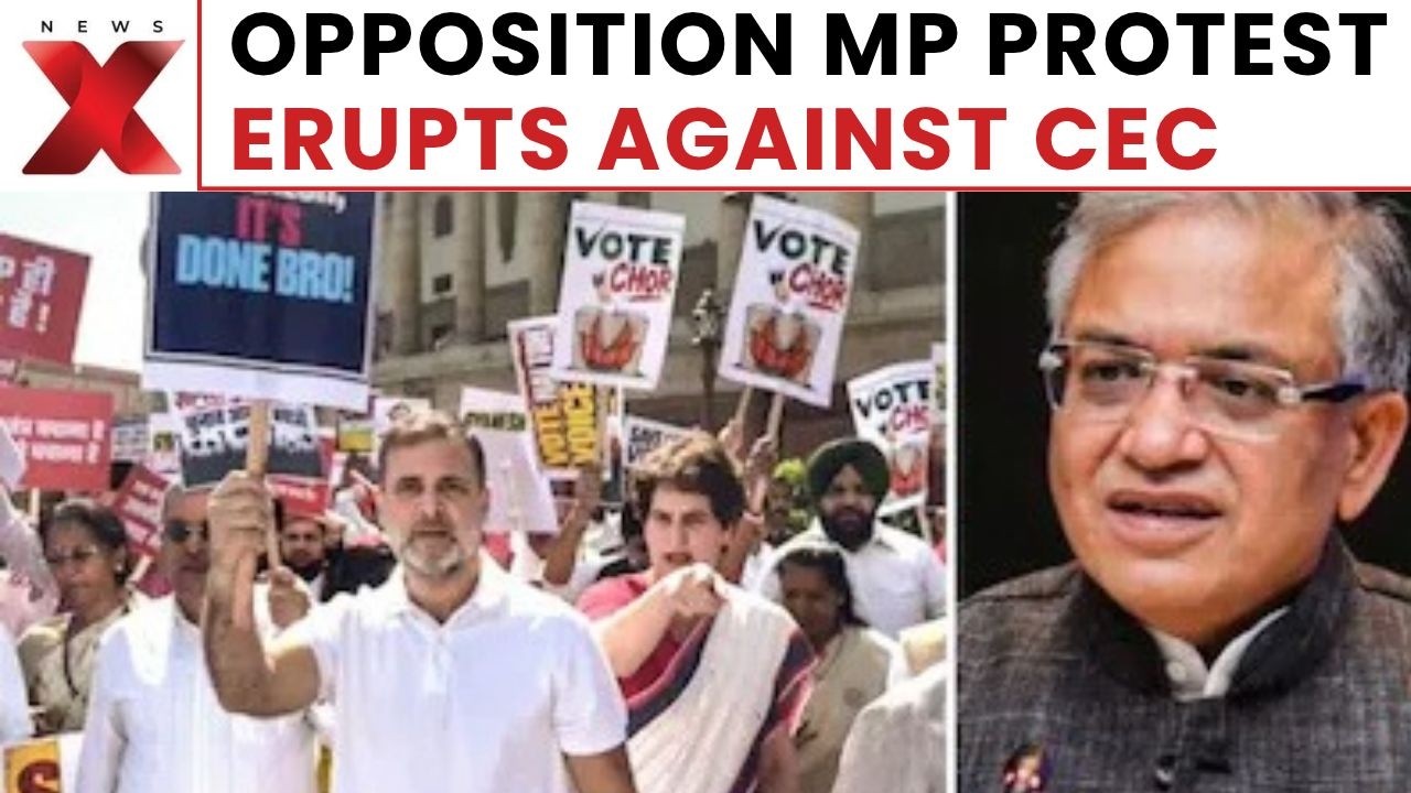 Delhi Opposition MPs Hold Protest Against CEC Gyanesh Kumar Over SIR Electoral Roll Revision