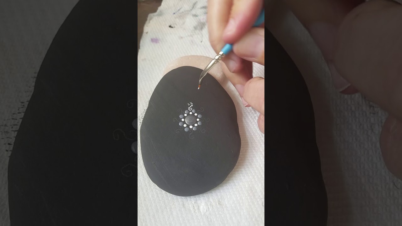How to Paint Dot Art Mandala ~ Misty Spiral and S-Curls ~ by Miranda Pitrone ~ Rock Painting