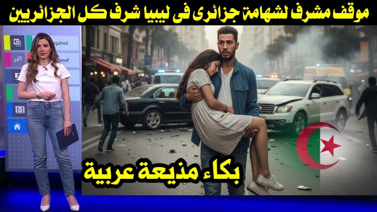 موقف مشرف لشهامة جزائرى فى ليبيا شرف كل الجزائريين بشجاعته/ بكاء مذيعة عربية 