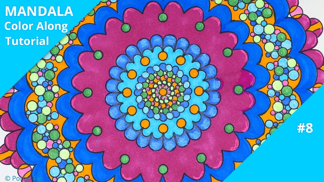 Marker Coloring Techniques Mandala Art Color Along | Meditative Music | #8