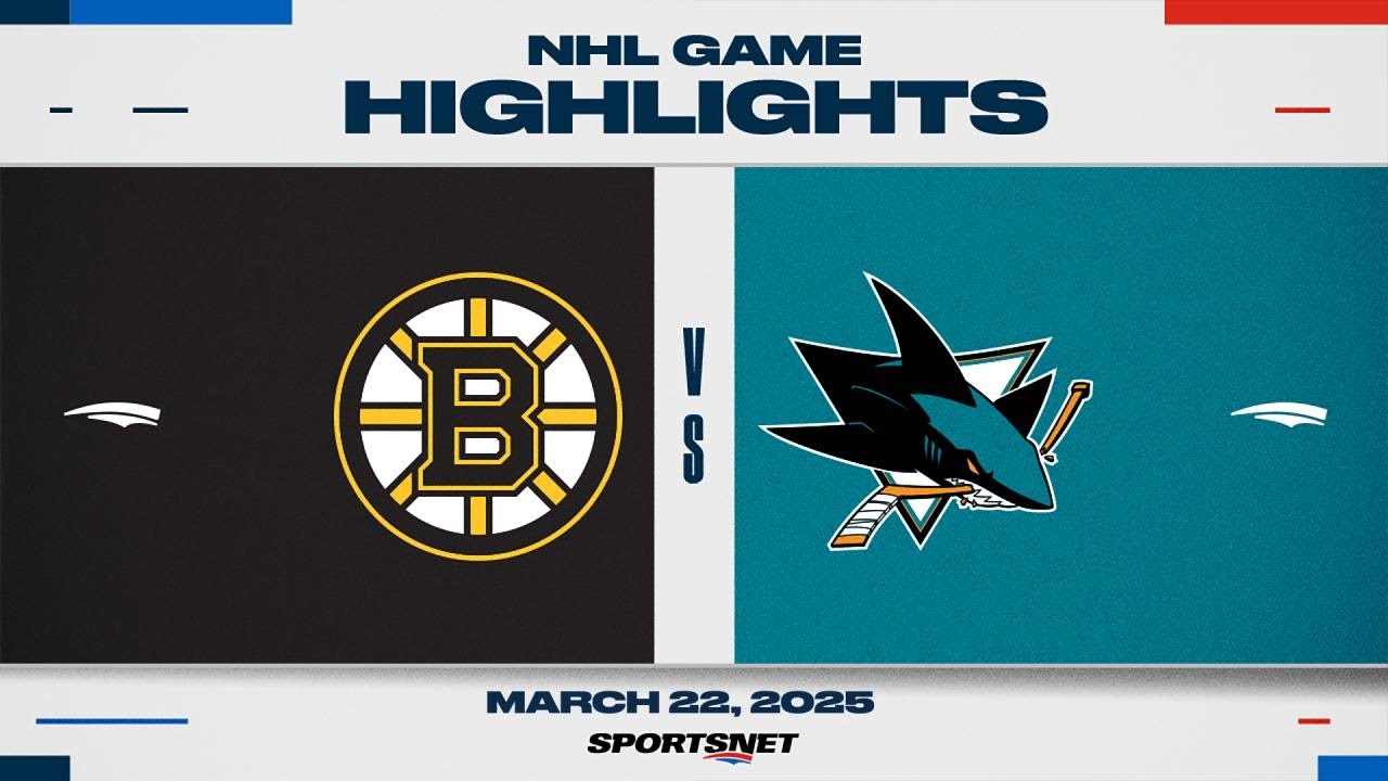 NHL Highlights | Bruins vs. Sharks - March 22, 2025