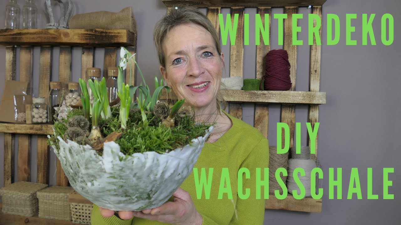 Frühblüher fein in Schale | DIY Winterdeko Idee mit Wachsresten | upcycling