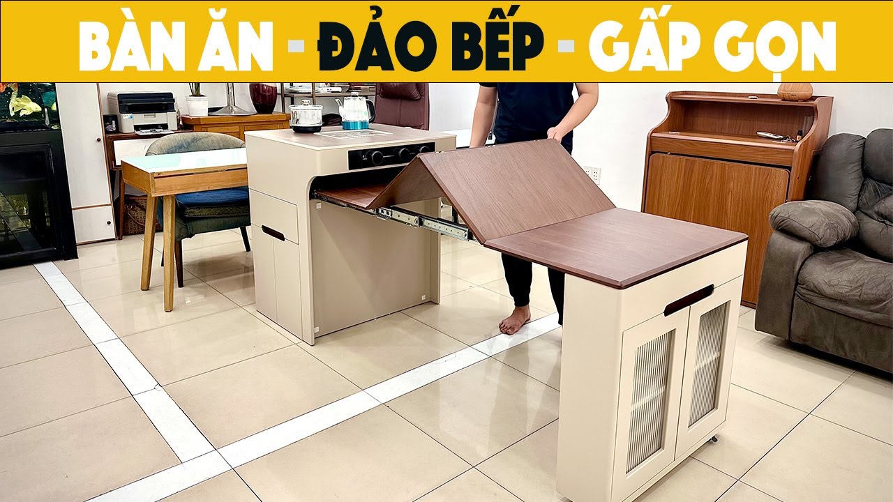 [Reviews] Bàn ăn đảo bếp gấp gọn thông minh cao cấp - ZDB01