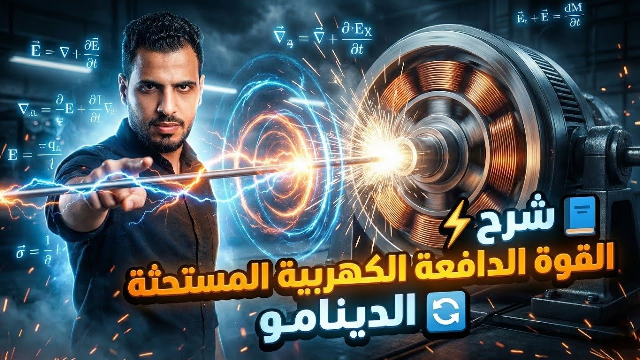 شرح كافي و وافي للدينامو ( المولد الكهربي) - شرح القوه الدافعه المستحثه في سلك مستقيم | م.أحمد قنديل