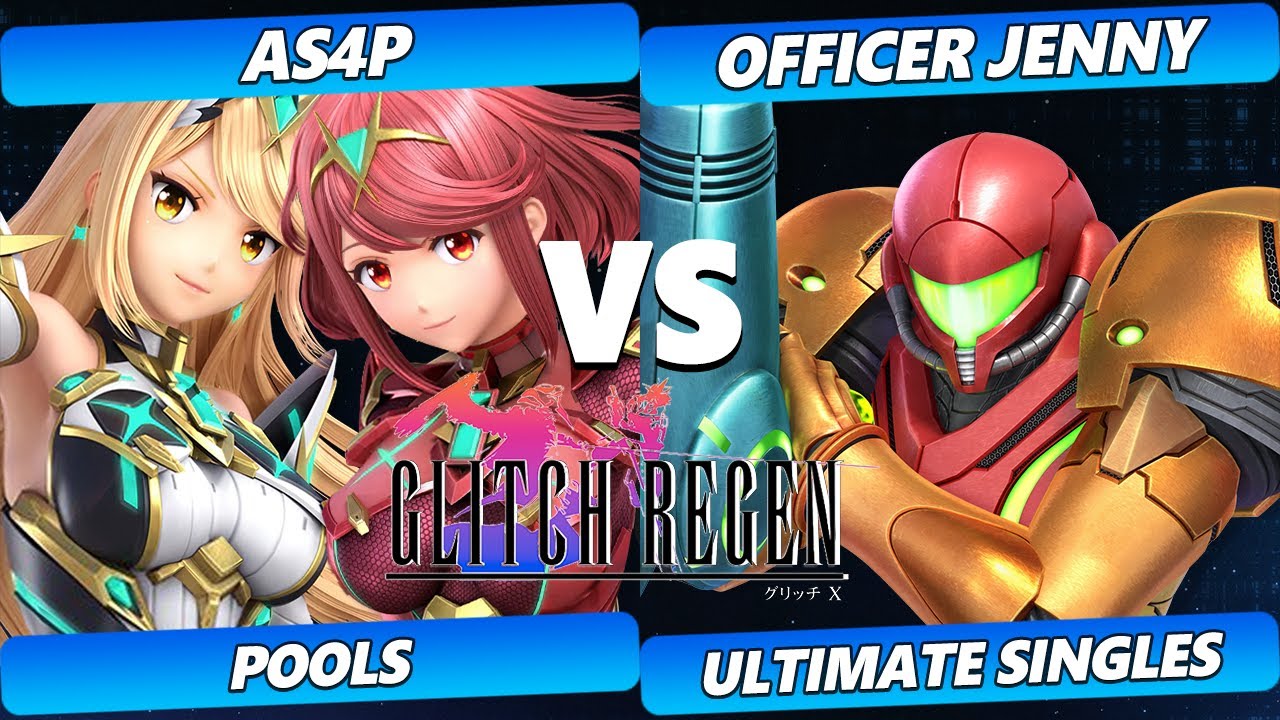 Glitch Regen  - as4p (Pyra Mythra, Steve) Vs. Officer Jenny (Samus) Smash Ultimate Tournament