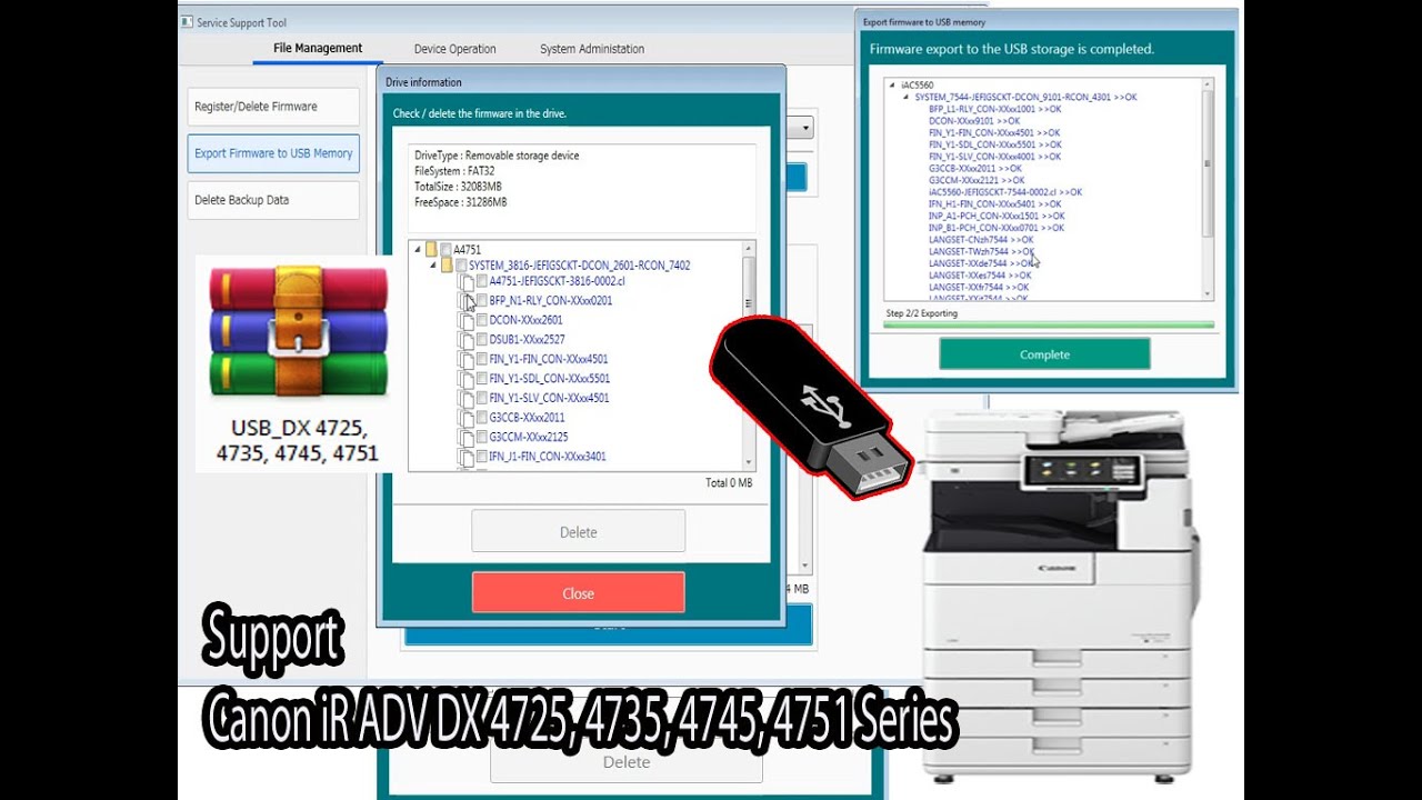 Install Firmware  Canon iR ADV DX 4725, 4735, 4745, 4751 Series