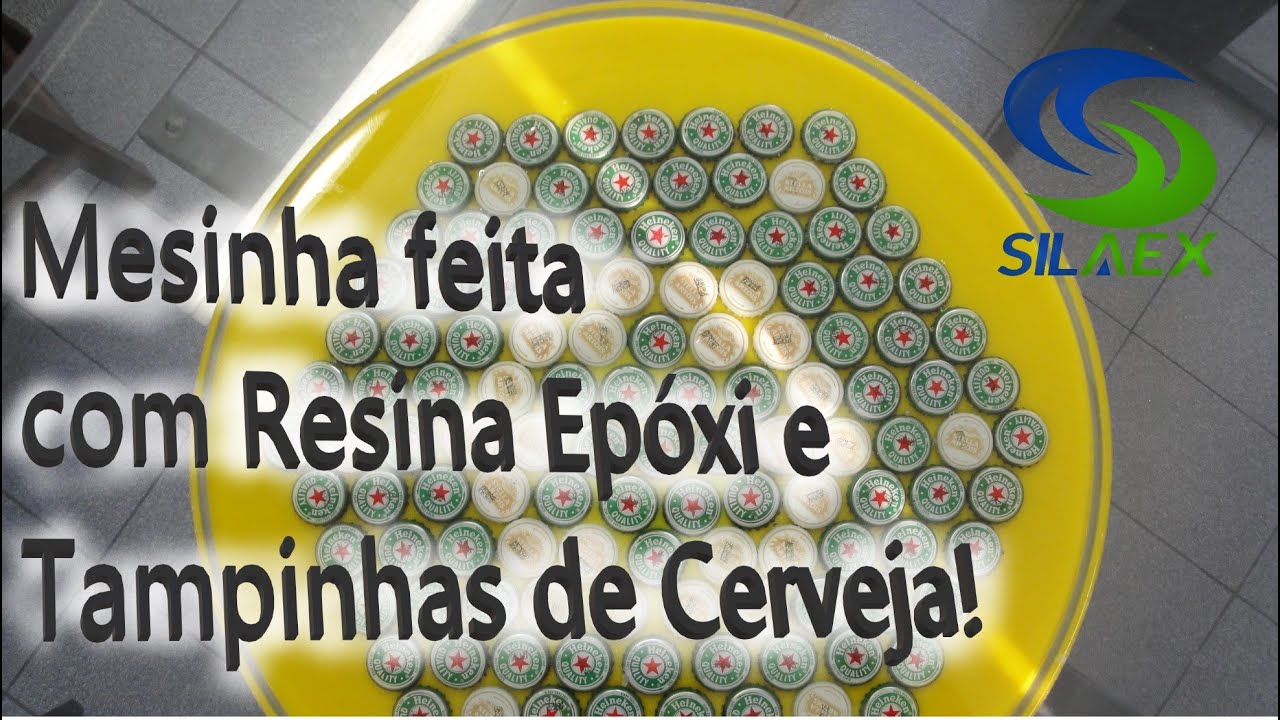 Passo a passo de mesinha feita com Tampinhas de Cerveja em Resina Epóxi ! Cada etapa do processo!
