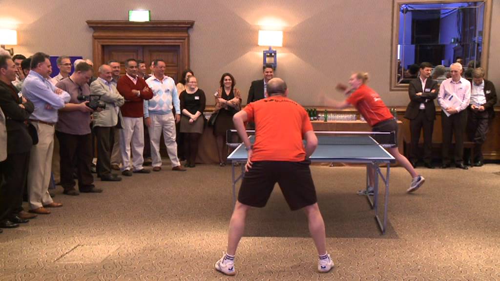 Mathew Syed and Lucy Elliott doing a exibition match
