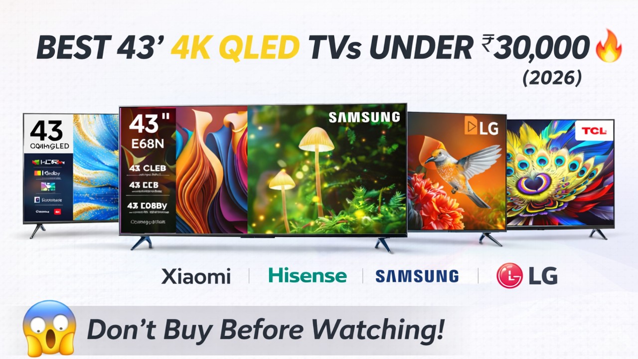 BEST 43” 4K QLED TVs UNDER ₹30,000 🔥 (2026)